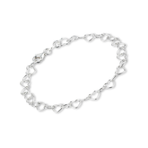 Pulsera de plata 925 con eslabones de corazón. Brazalete para dama. Pulcera de plata para mujer.