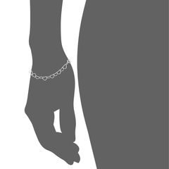 Pulsera de plata 925 con eslabones de corazón. Brazalete para dama. Pulcera de plata para mujer.