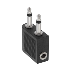 Set de 2 Adaptadores Jack de avión de audio dual de 0.138 in macho a 0.138 in hembra, adaptador de audio estéreo para auriculares (de vuelo, de avión, de aerolínea)