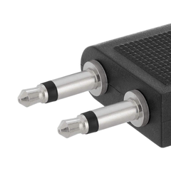 Set de 2 Adaptadores Jack de avión de audio dual de 0.138 in macho a 0.138 in hembra, adaptador de audio estéreo para auriculares (de vuelo, de avión, de aerolínea)