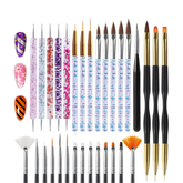 Artdone 31 pinceles para arte de uñas, juego de herramientas para arte de uñas, herramientas de punteado, cepillo de polvo, pinceles para líneas finas, pluma de dibujo para diseños.