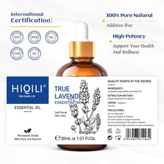 HIQILI Aceite esencial de lavanda para difusores, aromaterapia, relajación natural, alivio del estrés y ayuda para dormir.