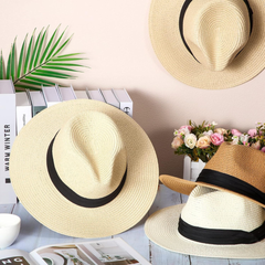 Sombrero Panamá, sombrero de sol, sombrero de playa de ala grande para el verano, para hombres y mujeres.