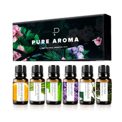 Juego de 6 aceites esenciales para aromaterapia, paquete de 6, 0.3 fl oz (Eucalyptus, lavanda, citronela, naranja dulce, menta, árbol de té)