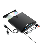 Unidad Externa CD/DVD USB 3.0 7 en 1 – Lector CD/DVD con Hub USB y Ranuras SD/TF para PC y Laptop.