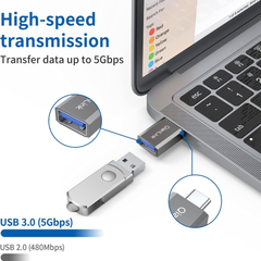 Adaptador USB C a USB 3.0, adaptador USB C macho a USB A hembra, compatible con MacBook Pro 2017/2016, Google Chromebook Pixelbook, Samsung Galaxy, Google Pixel 2/2XL y más. Quian Link F-41.