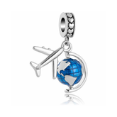 Charm de avión para pulseras tipo Pandora o collar, colgante, dije temática de viajes.