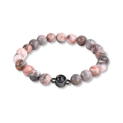 Pulsera de piedra lunar con mensaje sorpresa "I Love You" en 100 idiomas, regalo para mamá. Brazalete para mamás.