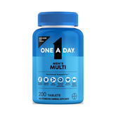 ONE A DAY Suplemento multivitamínico para hombre con vitamina A, vitamina C, vitamina D, vitamina E y zinc para apoyo a la salud inmunológica, B12, calcio y más, presentación bote de 200 unidades.