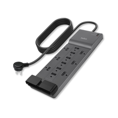 Outlet de Alimentación con Protección contra Sobrecargas de 12 Tomas marca Belkin – Cable Plano 8 ft, Alta Capacidad. Regleta.