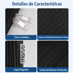 MOSISO Funda para laptop de 13 a 13.3 pulgadas, funda para laptop compatible con MacBook Air 13 13.6 M3 M2 M1/Pro 13/Pro 14, HP Dell ASUS Lenovo, bolsa de transporte de líneas artísticas verticales.