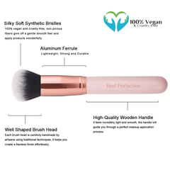 Set de Brochas de Maquillaje Real Perfection de 16 Piezas + Navaja para Cejas – Brochas para Base, Polvo, Ojos y Rubor.