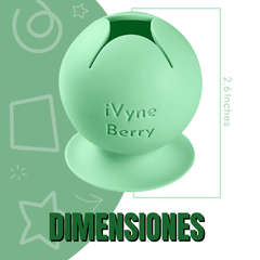 Colector de Restos de Vinilo marca iVyne Berry, con Soporte de Succión, para Herramientas de depilado de Vinil. Color Verde.