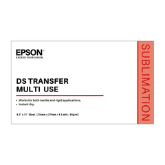 Hojas para Sublimación de tinta marca EPSON, tamaño carta: 8.5" x 11". Paquete de 10 hojas de papel de transferencia multiusos. Hojas para sublimar.