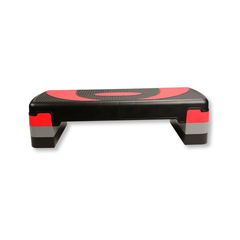 Stepper Athletic Works color negro con rojo. Grada Step Ajustable para Ejercicios.