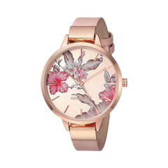 Nine West - Reloj con correa y esfera floral para mujer