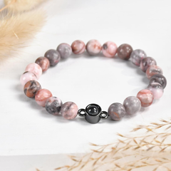 Pulsera de piedra lunar con mensaje sorpresa "I Love You" en 100 idiomas, regalo para mamá. Brazalete para mamás.