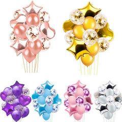 Set de Globos para Fiesta Multi Color - Set de 14 Piezas por Bolsa Disponible en Diferentes Colores -