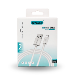 MTMAX cable USB a lightning, Negro, Blanco