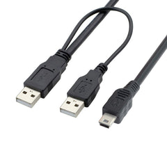 Chenyang Cable de datos USB 2.0 a Mini USB 5Pin con cable de alimentación adicional para unidad de disco duro.