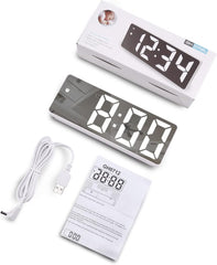 Reloj despertador digital LED, Muestra temperatura, Brillo ajustable, Modo de 12/24 horas