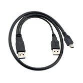 Chenyang Cable de datos USB 2.0 a Mini USB 5Pin con cable de alimentación adicional para unidad de disco duro.