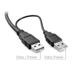 Chenyang Cable de datos USB 2.0 a Mini USB 5Pin con cable de alimentación adicional para unidad de disco duro.