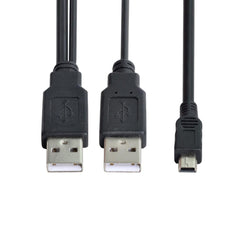 Chenyang Cable de datos USB 2.0 a Mini USB 5Pin con cable de alimentación adicional para unidad de disco duro.