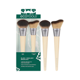 Brochas EcoTools para Rubor e Iluminador – Dúo Ecológico con Cerdas Sintéticas: dos brochas faciales esenciales: una brocha para rubor y una brocha para iluminador.