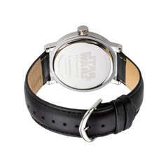 Reloj para adultos STAR WARS - The Mandalorian, reloj de cuarzo analógico vintage, Cuero vintage color Negro.