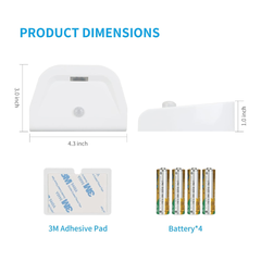 Luz Nocturna LED con Sensor de Movimiento ECOELER – Inalámbrica, funciona con Baterías, Adhesiva, sin conexiones.