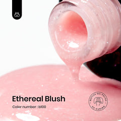 Esmalte en Gel marca Beetles, 1 pieza de 15ml 0.5Oz Soak Off – Color Rosa Glitter Jelly Translucido - Pink Gel Polish Gentle Shimmer - Glitter Jelly Gel Polish Neutral Pink Color Translucent, Soak Off, UV LED.