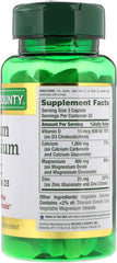 Nature's Bounty - Cápsulas de Calcio, Magnesio y Zinc, Sistema inmune, Salud ósea, bote de 100 unidades.