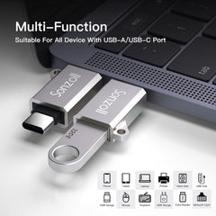 Adaptador USB C macho a USB hembra (paquete de 2) para MacBook Pro/Air, iPad, Samsung Galaxy , etc. Marca Sonzoll.