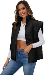 Chaleco Acolchado de Invierno Para Mujer Con Cuello Alto Con Cremallera Sin Mangas Ligero Abrigo Yimoon - Talla S