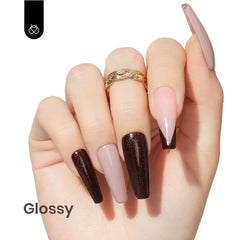 Esmalte en Gel marca Beetles, 1 pieza de 15ml 0.5Oz Soak Off - Glitter Brown Gel, Jazz Club Gel, UV LED.