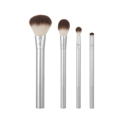 EcoTools Precious Metals Set de Brochas para Ojos y Mejillas – Kit de brochas de maquillaje para sombra de ojos, rubor y polvos, juego de 4 piezas.