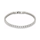 Pulsera para dama chapada en plata esterlina con circonita cúbica. Largo de 7.5 pulgadas.