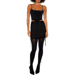 Forever 21 Minifalda con malla para mujer. Mini falda color negro. Minifalda para fiestas. Talla S. Forever Twenti One.