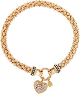 Pulsera elástica con dije de corazón y cristales dorados para mujer, marca NINE WEST. Brazalete para mujer de Nine West.