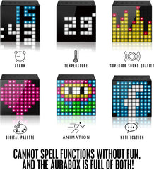 Divoom Aurabox parlante inteligente de LED 4.0, con conexión Bluetooth y control de la aplicación para crear dibujos con píxeles (USADO EN BUEN ESTADO) - Bocina.