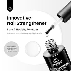 Set marca Beetles 2 piezas - Gel constructor 2 en 1 y Top, UV LED. BASE – TOP COAT para esmalte en gel. Presentación: bote de 15 ml. (0.5 fl oz) cada uno.