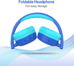 Gorsun - Audifonos Bluetooth para niños, con micrófono, regulador de volumen de 85 dB, estéreo, auriculares para niños, jóvenes
