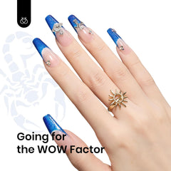 Esmalte en Gel marca Beetles, 1 pieza de 15ml 0.5Oz Soak Off – Azul profundo con Glitter - Glitter Blue Gel Polish Dark Blue.