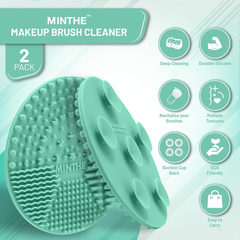 Almohadilla de Silicona Limpiadora para Brochas, marca MINTHE™ – Paquete de 2 Almohadilla para limpieza de brochas de maquillaje.