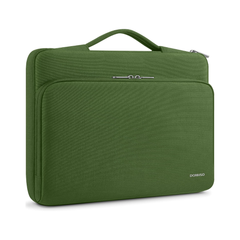 DOMISO Funda protectora 360 para laptop de 15.6 pulgadas con asa, funda de transporte para MacBook Air/Pro de 15.6 pulgadas, compatible con MacBook Air de 15 pulgadas M3 2024, color verde.