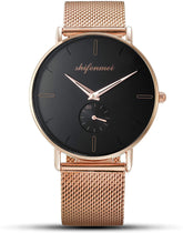 Reloj Minimalista marca Shifenmei color Dorado y Negro