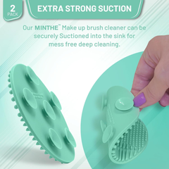 Almohadilla de Silicona Limpiadora para Brochas, marca MINTHE™ – Paquete de 2 Almohadilla para limpieza de brochas de maquillaje.