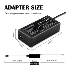 Cargador adaptador de CA de 45 W 19.5 V 2.31 A para HP Laptop Chromebook Elitebook 840 HP Pavilion Spectre Envy X360 HP Stream Probook Zbook Chrome Book Blue Tip Computadora Notebook Cable de alimentación Enchufe de repuesto