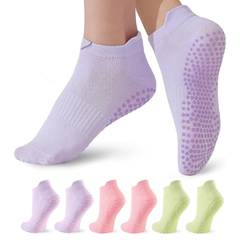 calcetines de pilates para mujer, calcetines de yoga con agarre, con antideslizantes para barras, ballet, baile y más.